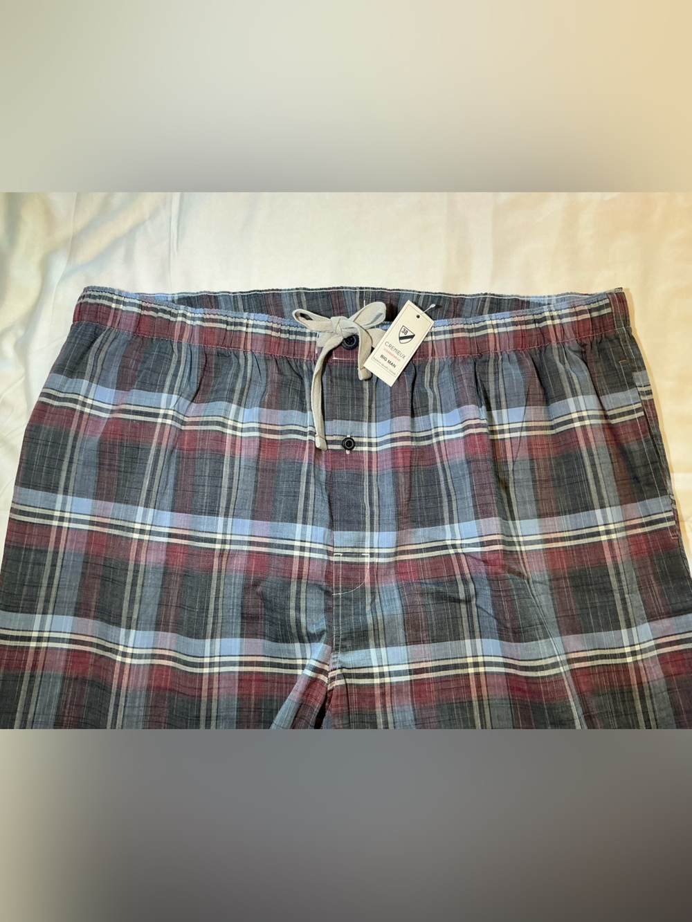 NEW! Cremieux Loungewear Blue & Maroon Plaid Pajama Pants Big Mens Size 3X NWT - Picture 3 of 7
